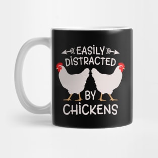 Easily distracted by chickens,farm,farms,farmers,farmer wife,farmer girl,farmer gift Mug